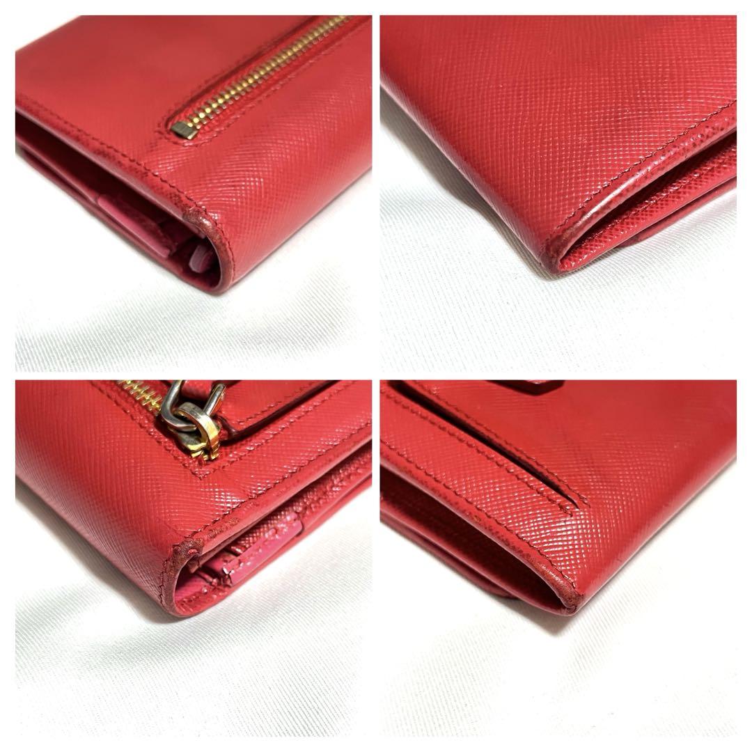✨化粧箱付き✨PRADA プラダ◇赤レッド◇サフィアーノレザー