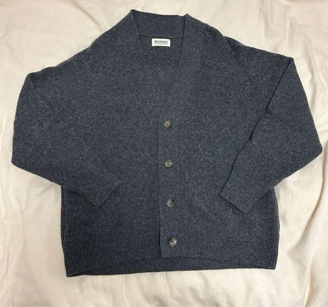 美品 BEAMS BOY 7ゲージVネックカーディガン ベーシック ゆったり BEAMS BOY 7ゲージ Vネック カーディガン - メルカリ