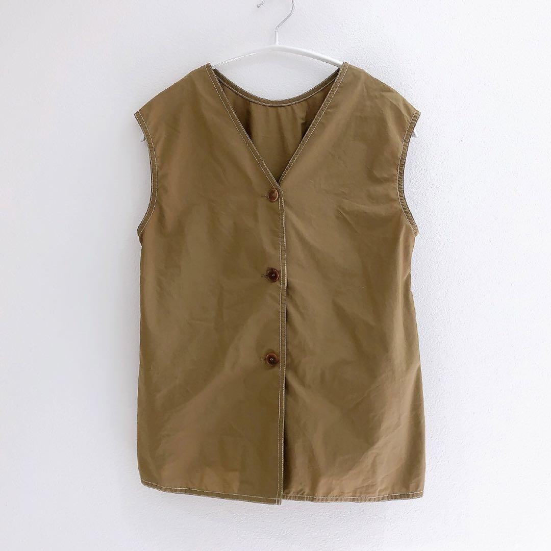 【極美品】CURRENTAGE カレンテージ　ノースリーブ　ステッチ　ブラウス