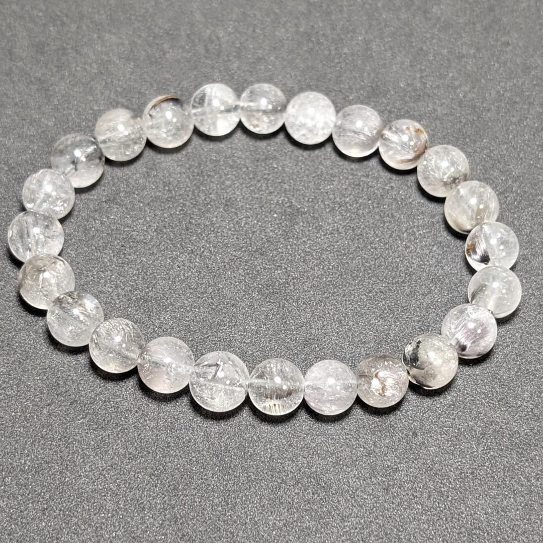 【透き通る世界観】プラチナルチル 8mm ブレスレット 金運や自己成長を促す 【透き通る世界観】プラチナルチル 8mm ブレスレット 金運や自己成長を促す