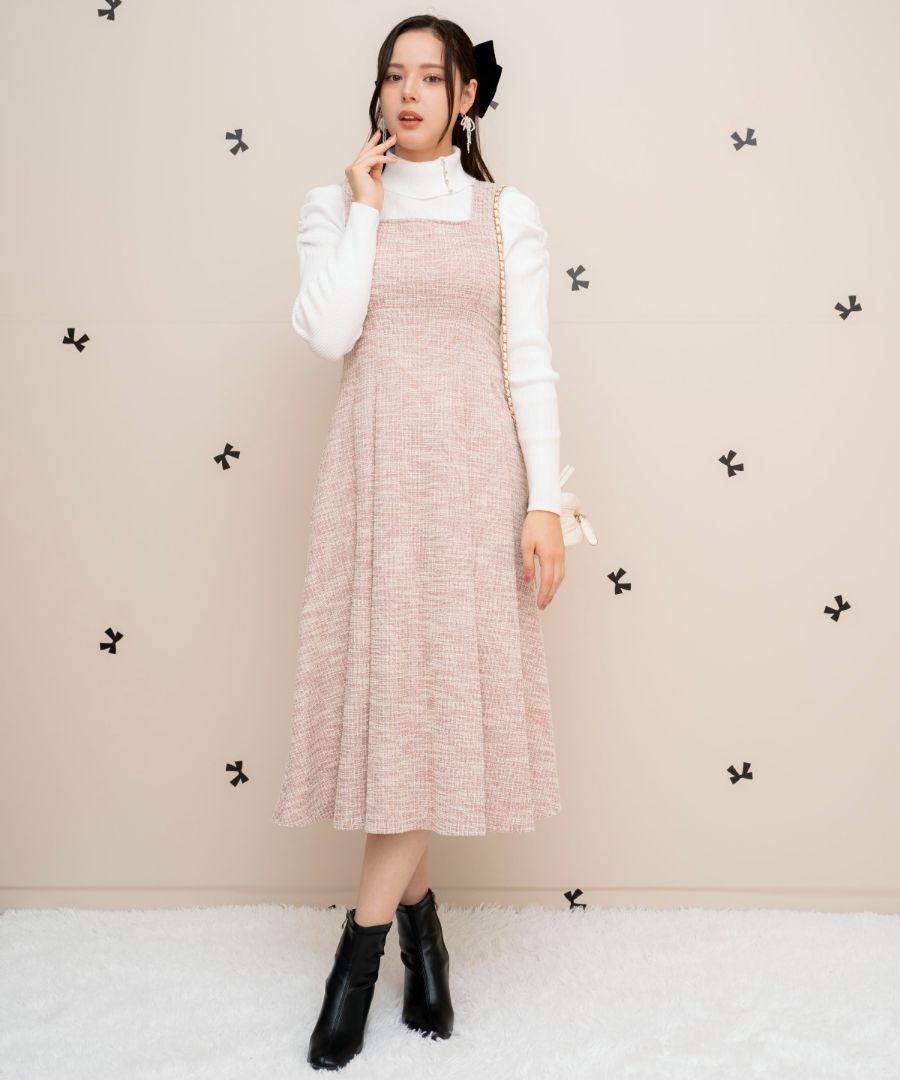 WILLSELECTION ウィルセレクション　カットツイードフレアワンピース