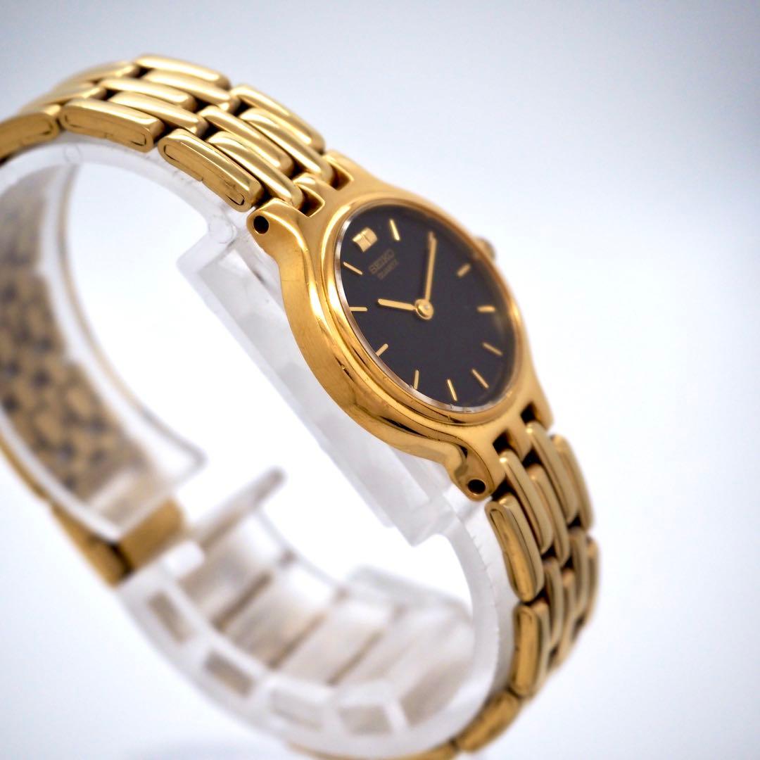 514 SEIKO レディース　時計 ゴールド ブラック 1N00-0A90