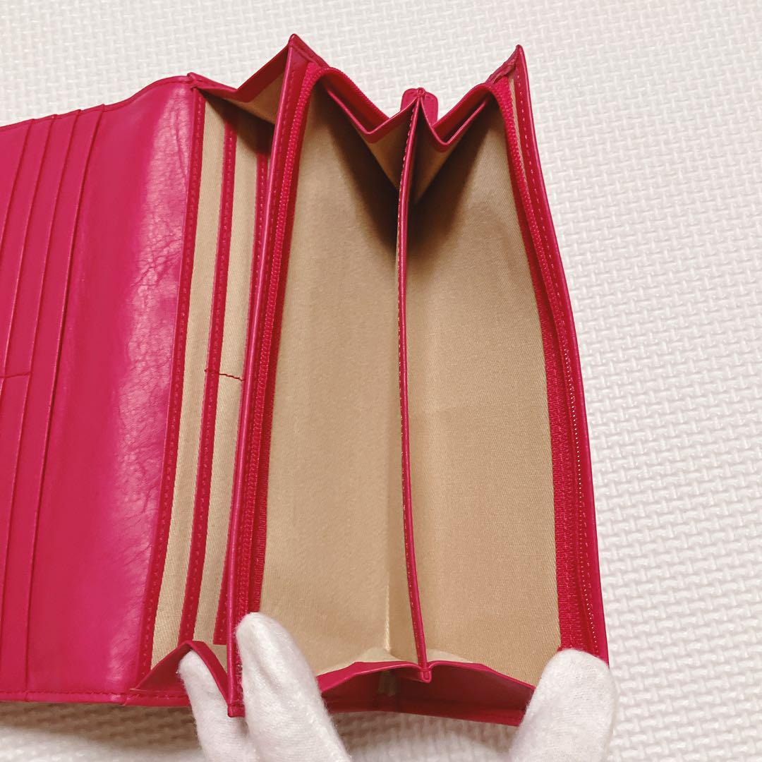 未使用 Kitamura キタムラ レザー長財布 ピンク 『K』ロゴ