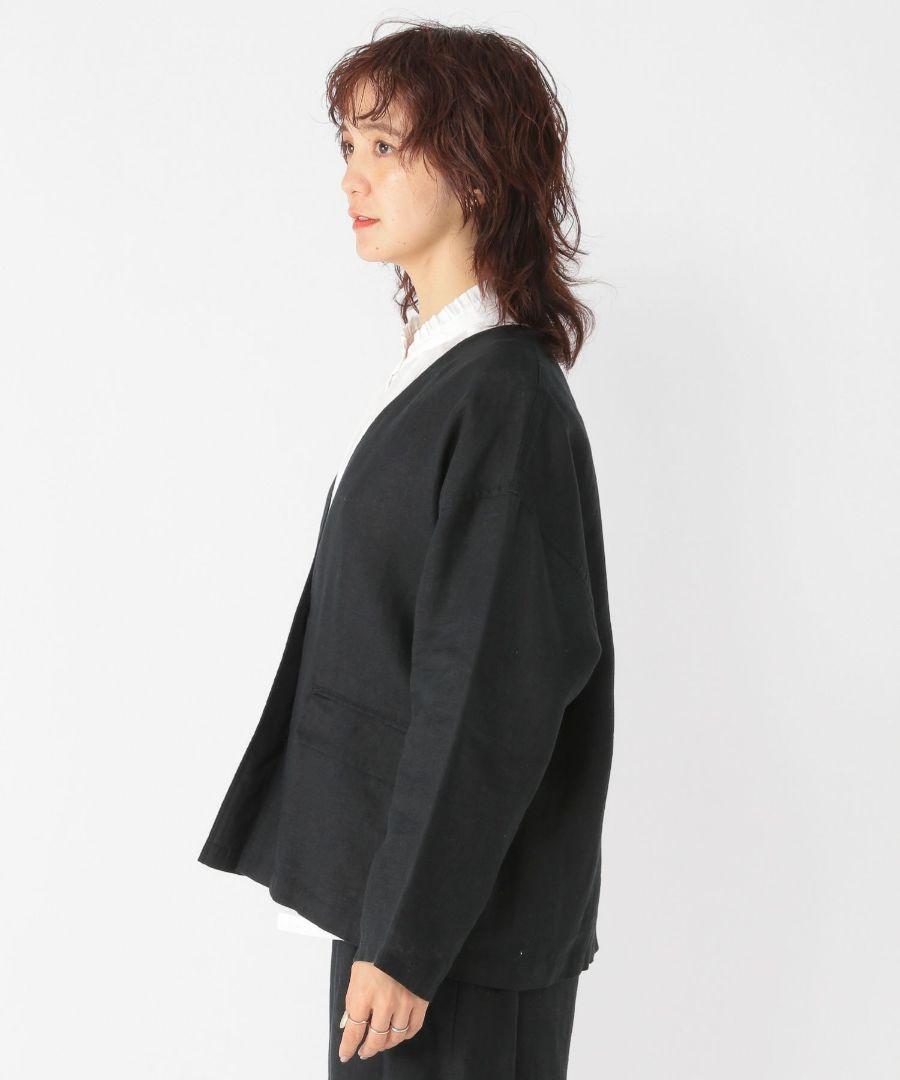 新品　スタディオクリップ　リネン100%　ノーカラージャケット