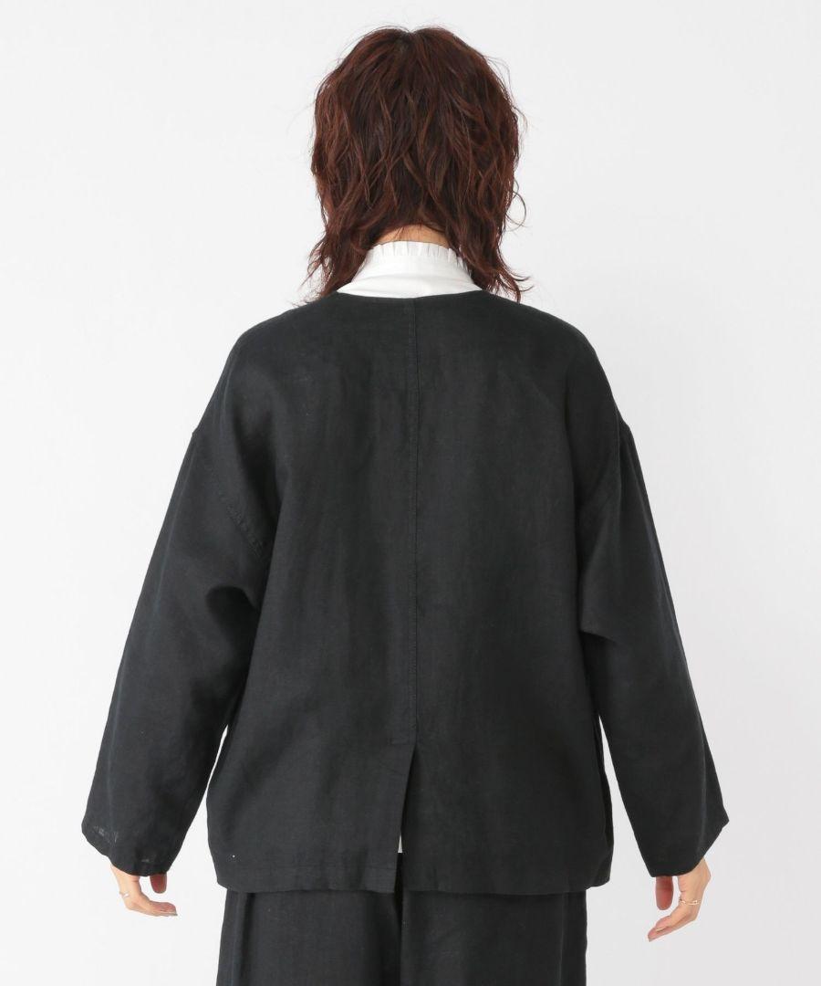 新品　スタディオクリップ　リネン100%　ノーカラージャケット