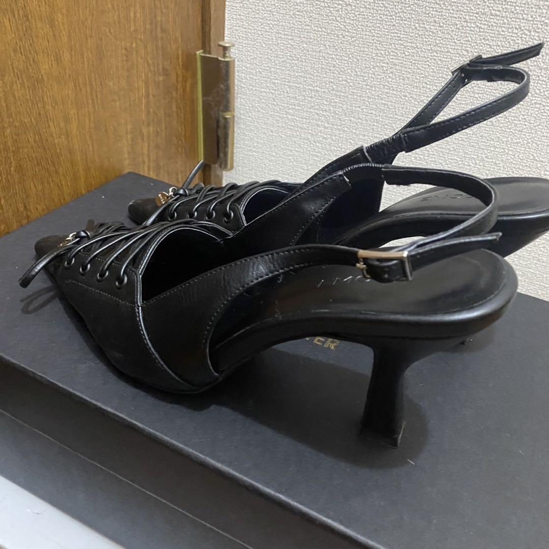 EMODA レースアップパンプス黒 L