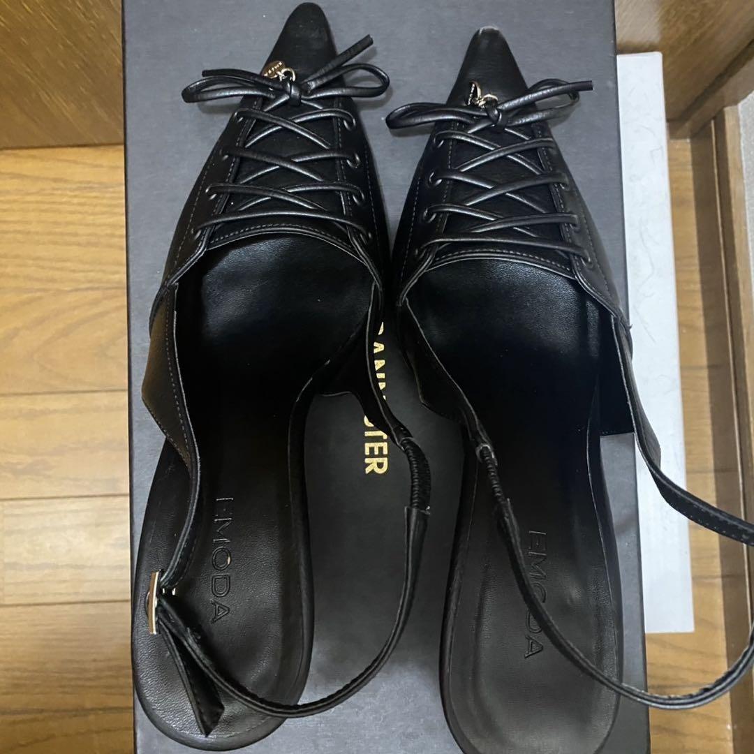 EMODA レースアップパンプス黒 L