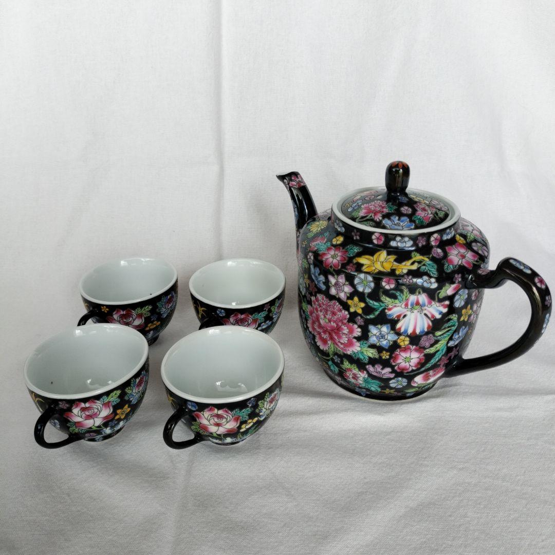 景徳鎮　中国茶器セット　ティーポット　カップ
