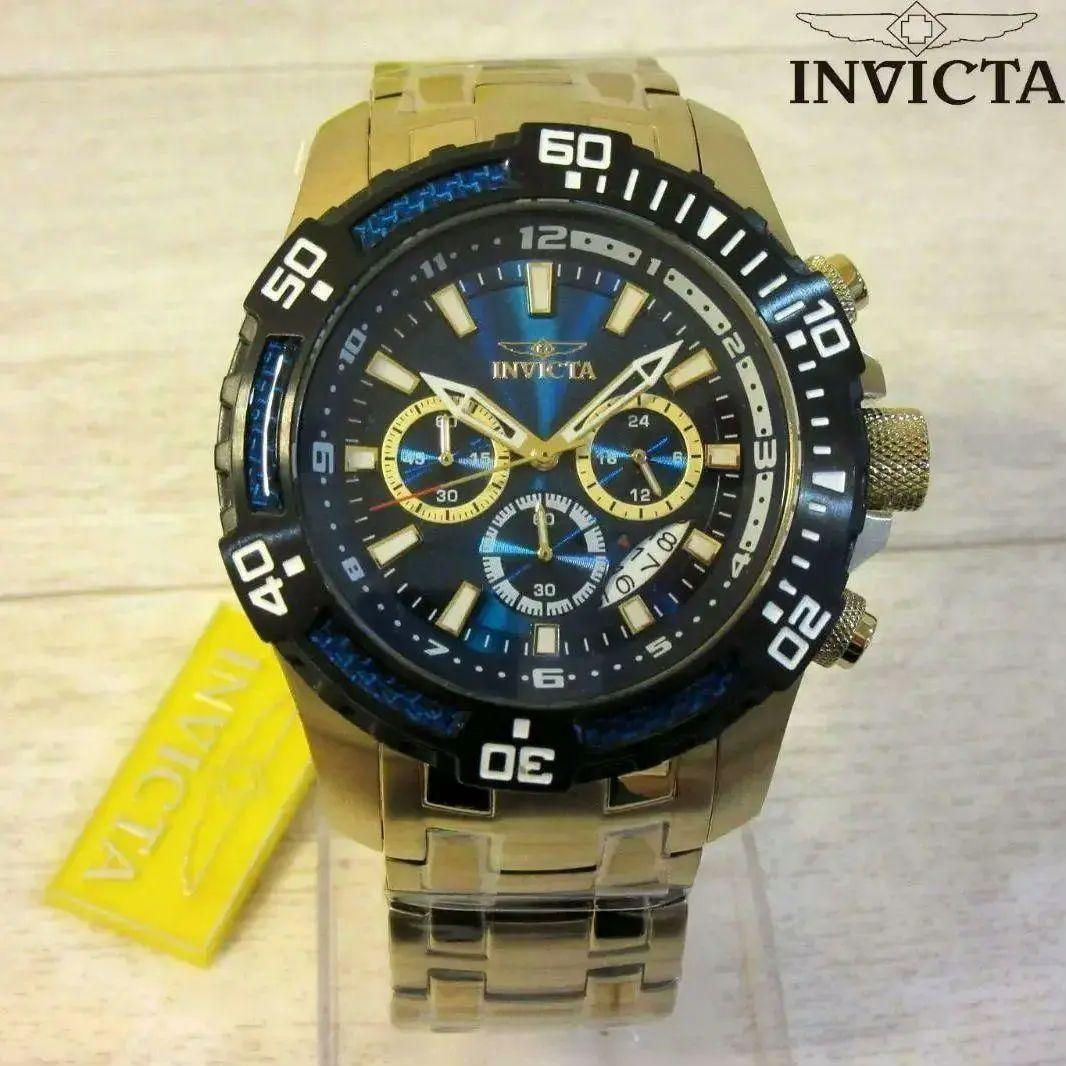 新品 インヴィクタ 腕時計 クロノグラフ ダイバーウォッチ 黒金 51MM 21,780円