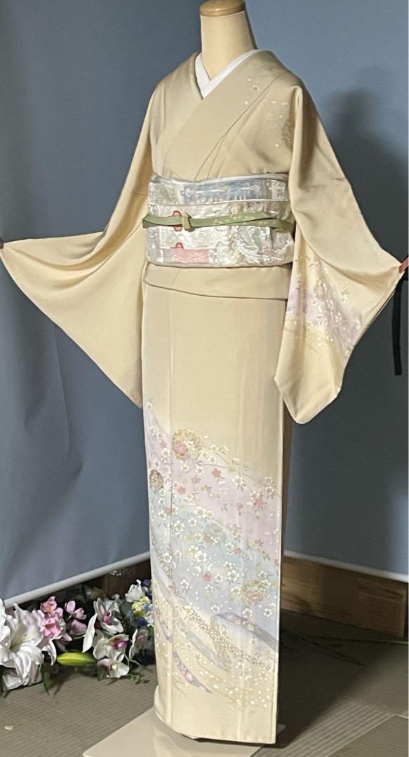 訪問着フルセット　着物　枝垂れ桜　雪輪　トールサイズ