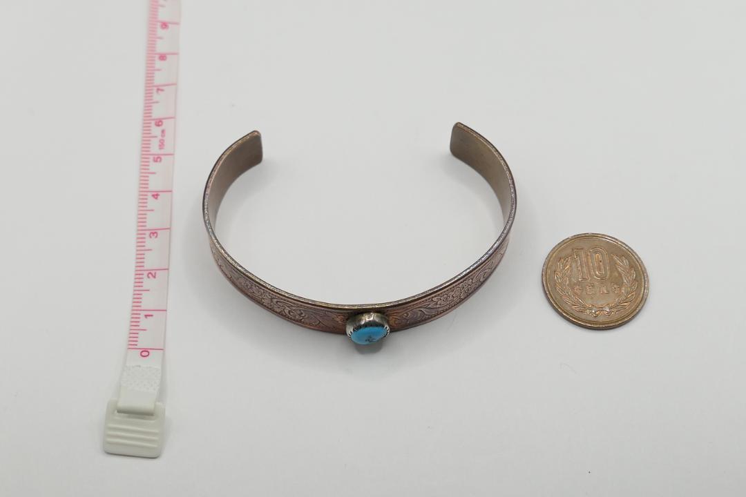 未使用　ターコイズ　コッパー　バングル　ブレスレット　アクセサリー