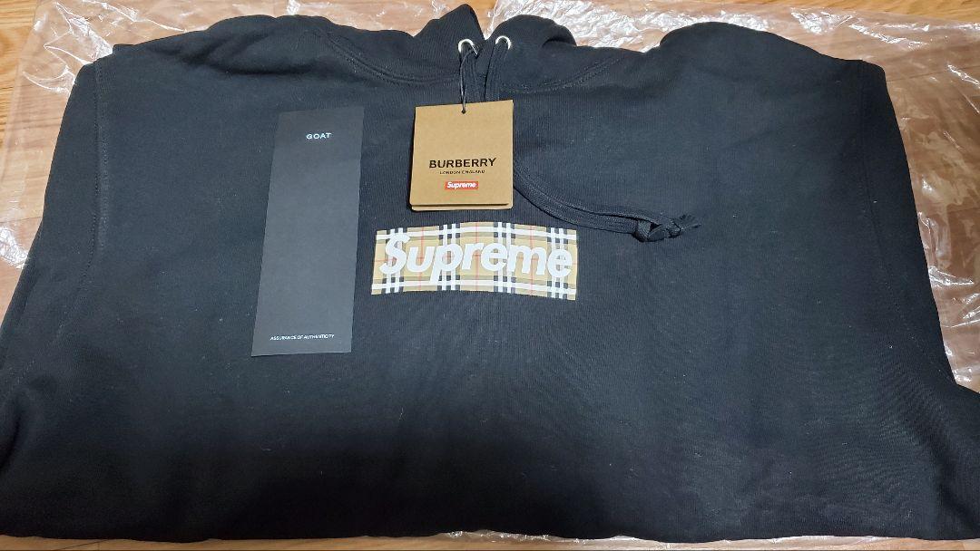 トップス Supreme Burberry Box Logo Hooded