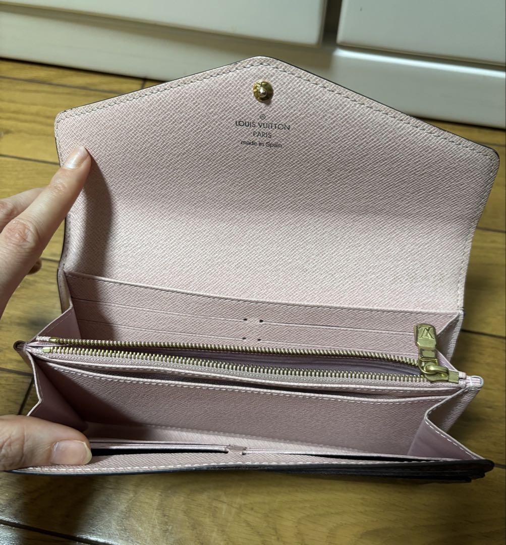 Louis Vuitton モノグラム 長財布 ブラウン/ピンク レディース