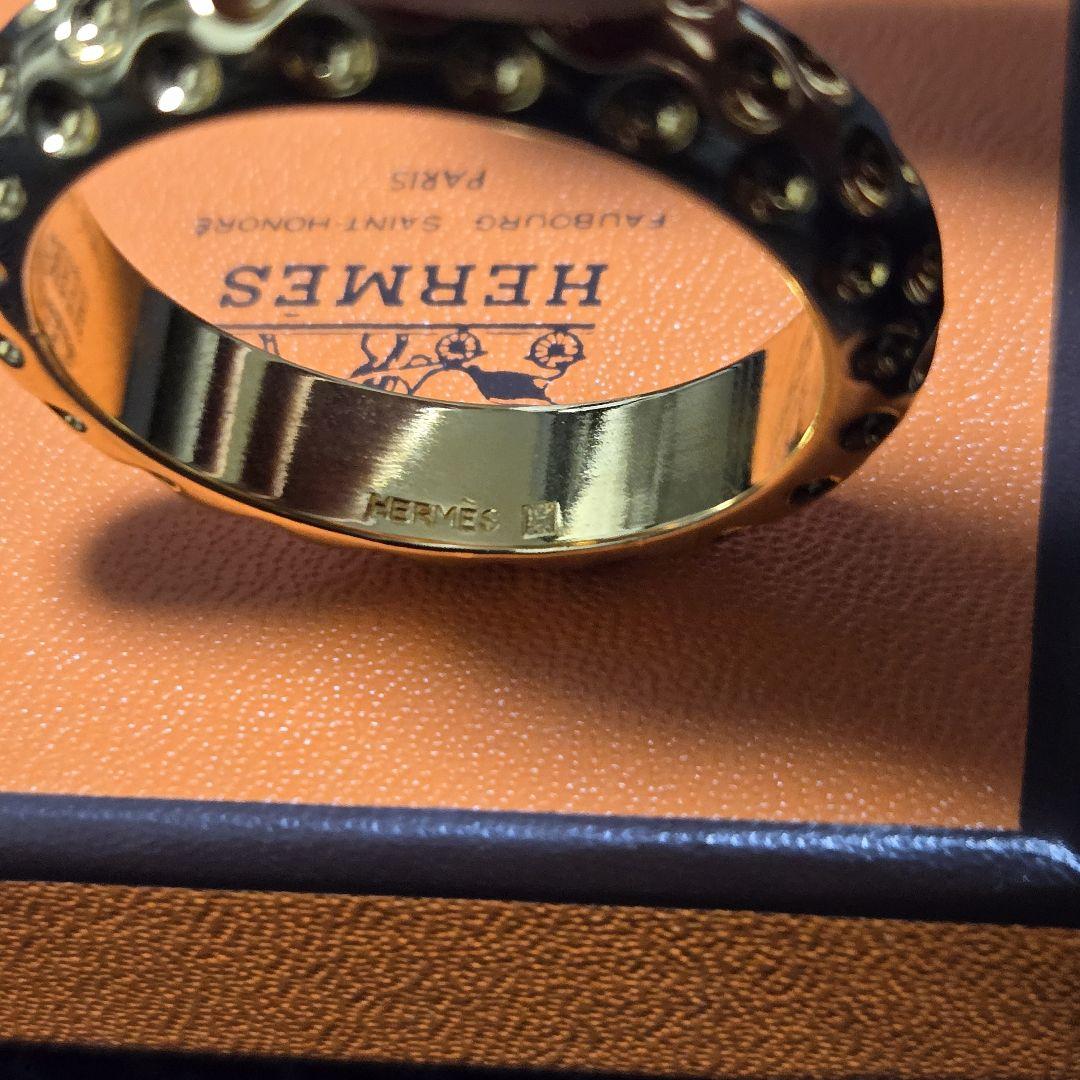 HERMES エルメスドットサークル スカーフリング ゴールド 箱付き
