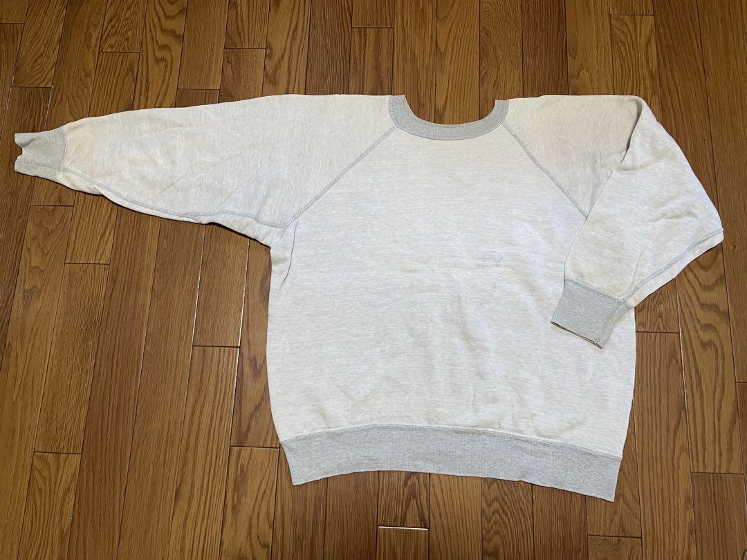 ビンテージ古着◇60's リブ長 スエット◇霜降り×グレーリブ◇ツートン M相当