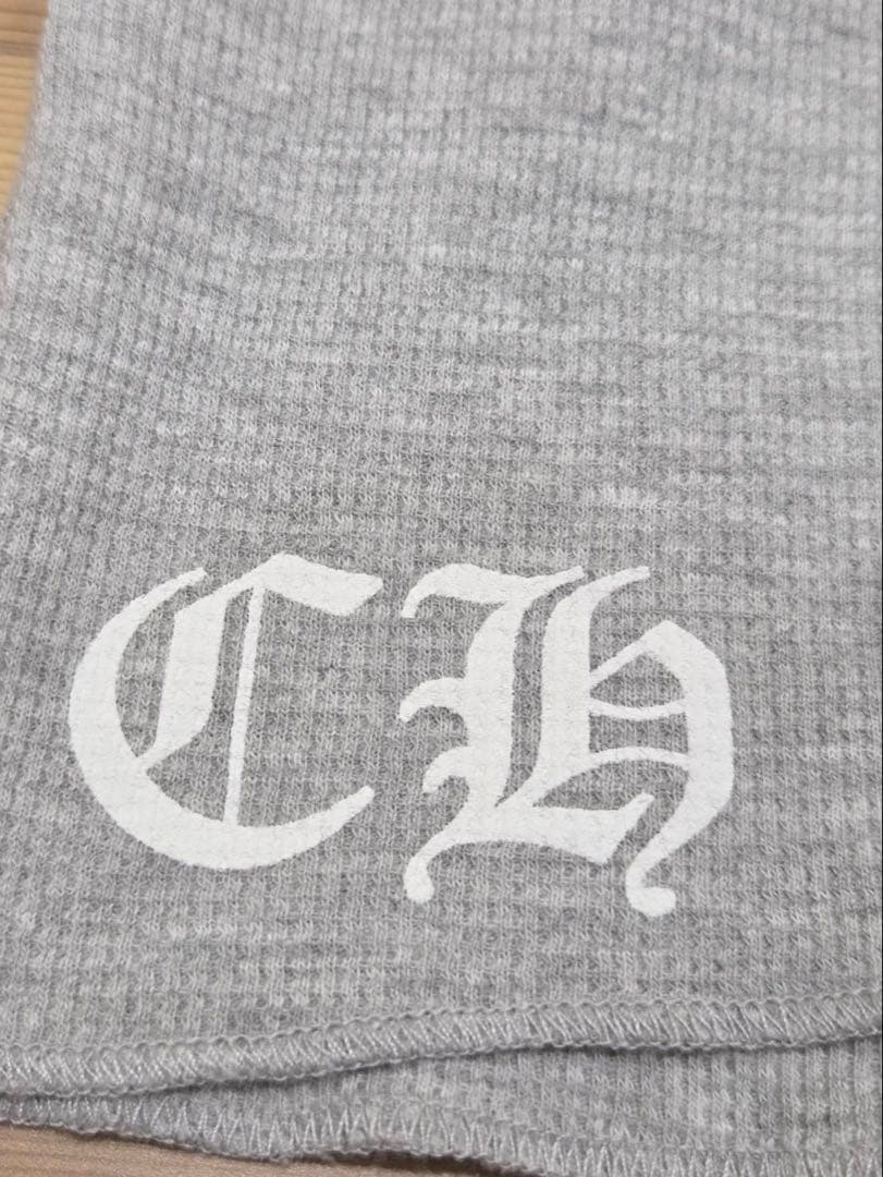 【今期】クロムハーツ スクロールラベル サーマル 長袖 ロンT グレー