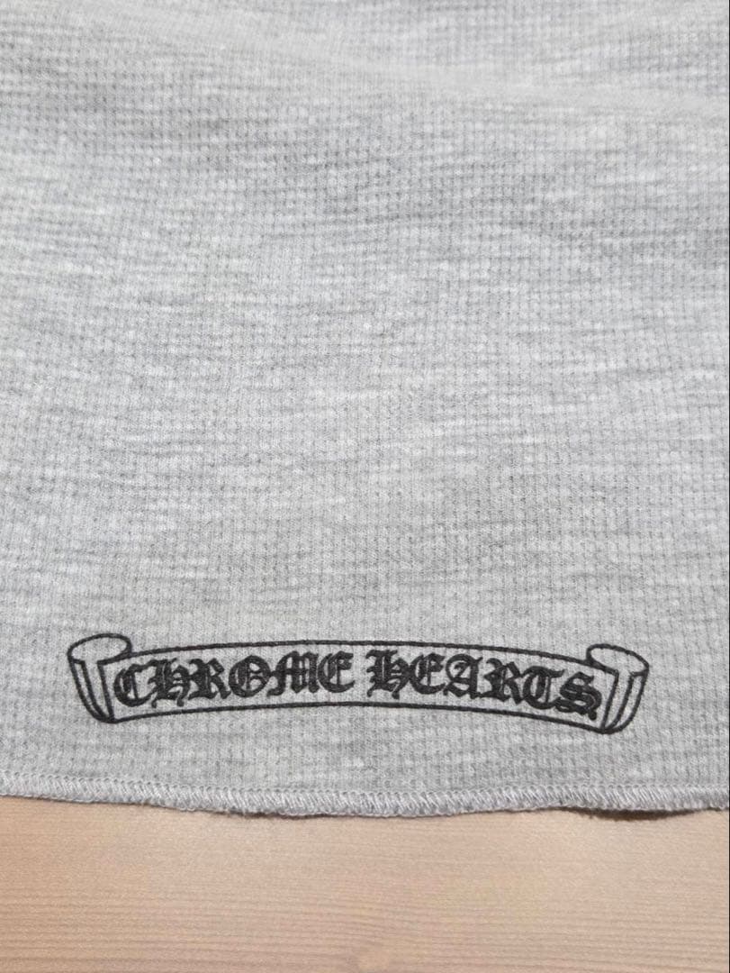 【今期】クロムハーツ スクロールラベル サーマル 長袖 ロンT グレー