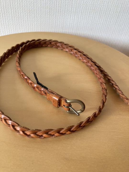 839円 国内即発送 ANGLO レザーベルト 本革 キャメル メッシュ 美品