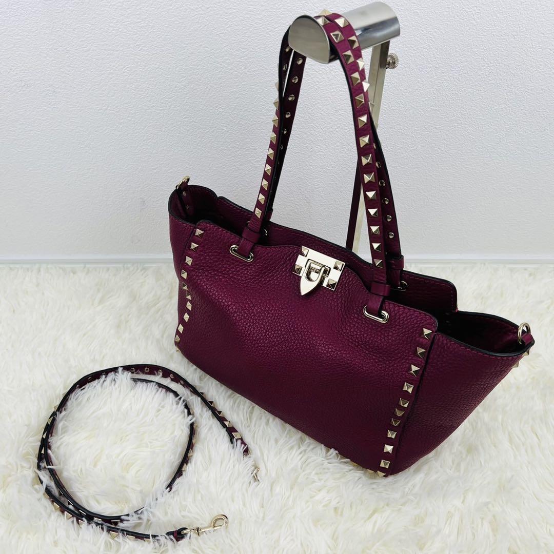 美品】ヴァレンティノガラヴァーニ ロックスタッズ シボ革 2way