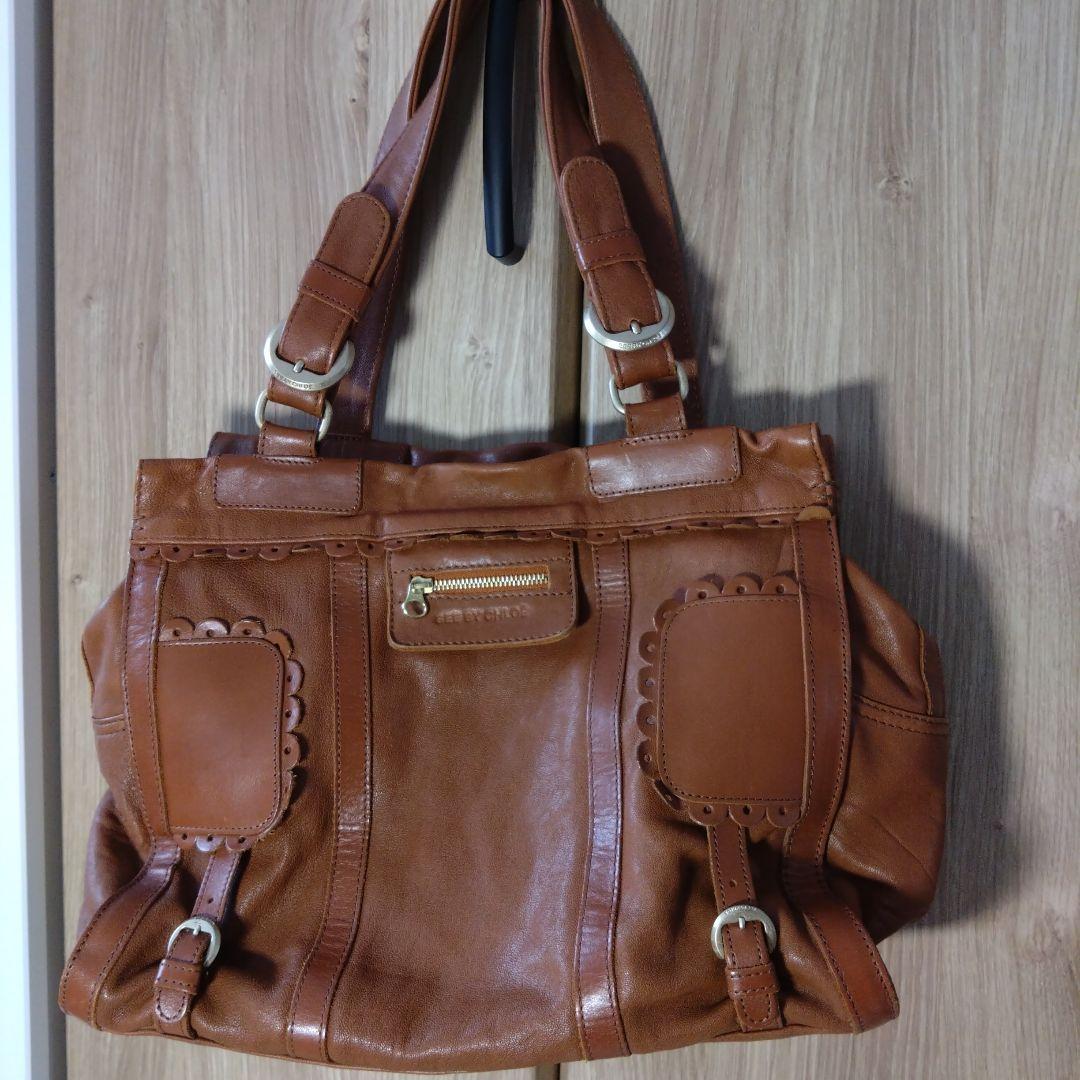 SEE BY CHLOE ブラウンレザーハンドバッグ