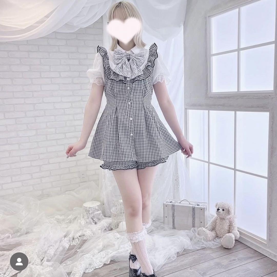 まきまるちゃん マジョレッティ♡さきまるちゃんコラボギンガムセットアップ新品