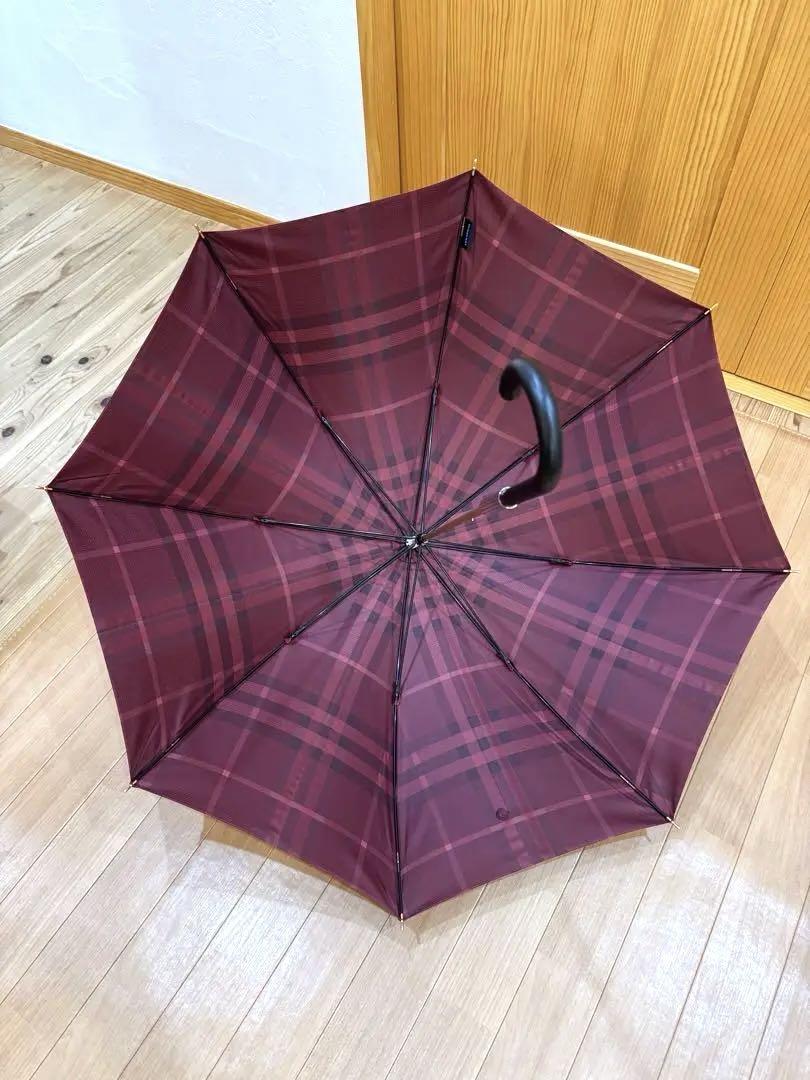 【美品】BURBERRY バーバリー 長傘 ノバチェック ドット レッド 美品】BURBERRY バーバリー 長傘 ノバチェック ドット レッド