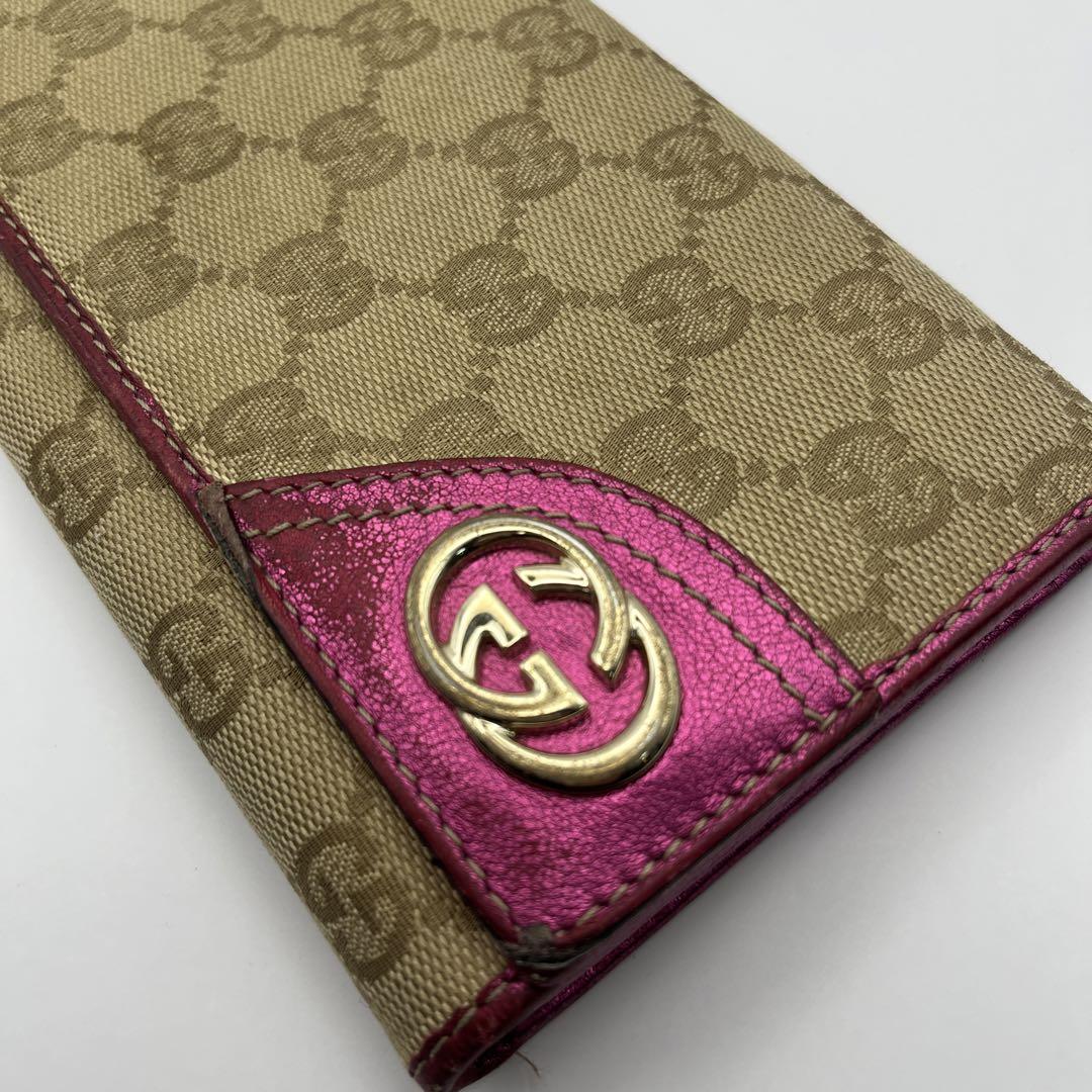 GUCCI グッチ　GG柄　長財布　財布　ピンク