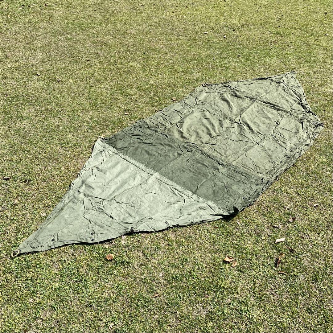 USパップテント②　アメリカ軍　軍幕　ハーフシェルター２枚　ポール・ペグセット