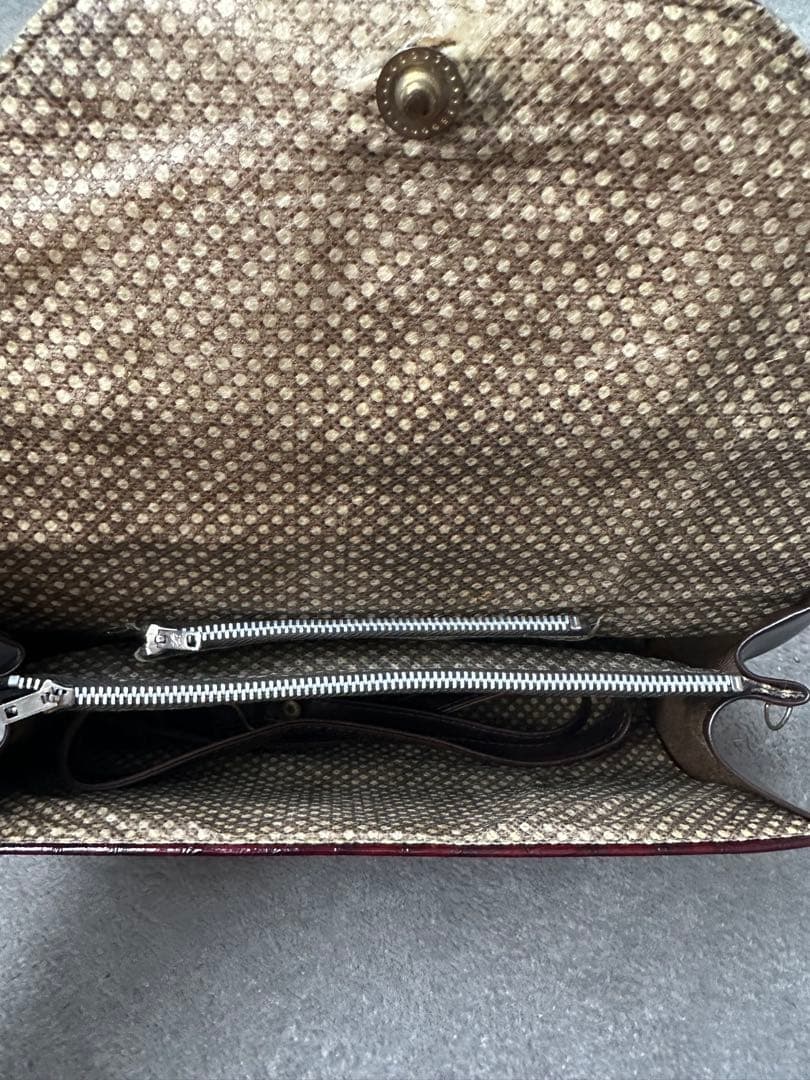 Celine マカダム 馬車金具 クロコ型押し クラッチバッグ