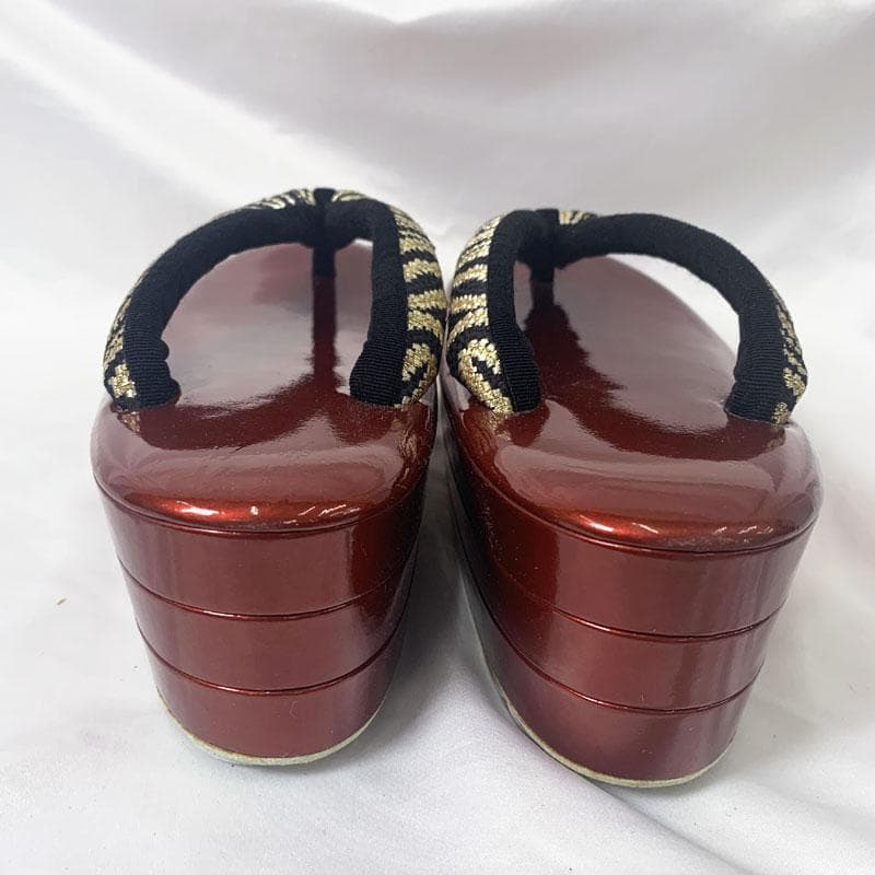 506v8◆厚底草履 三枚芯 こっぽり風ヒール草履 M◆未使用品 成人式 振袖