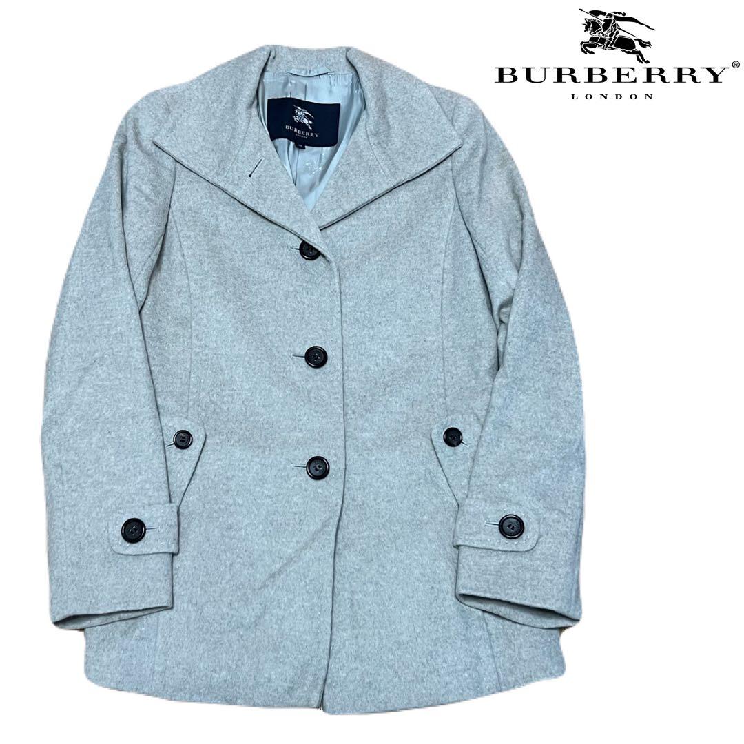 BURBERRY LONDON アンゴラウールコート 38 グレーM BURBERRY LONDON