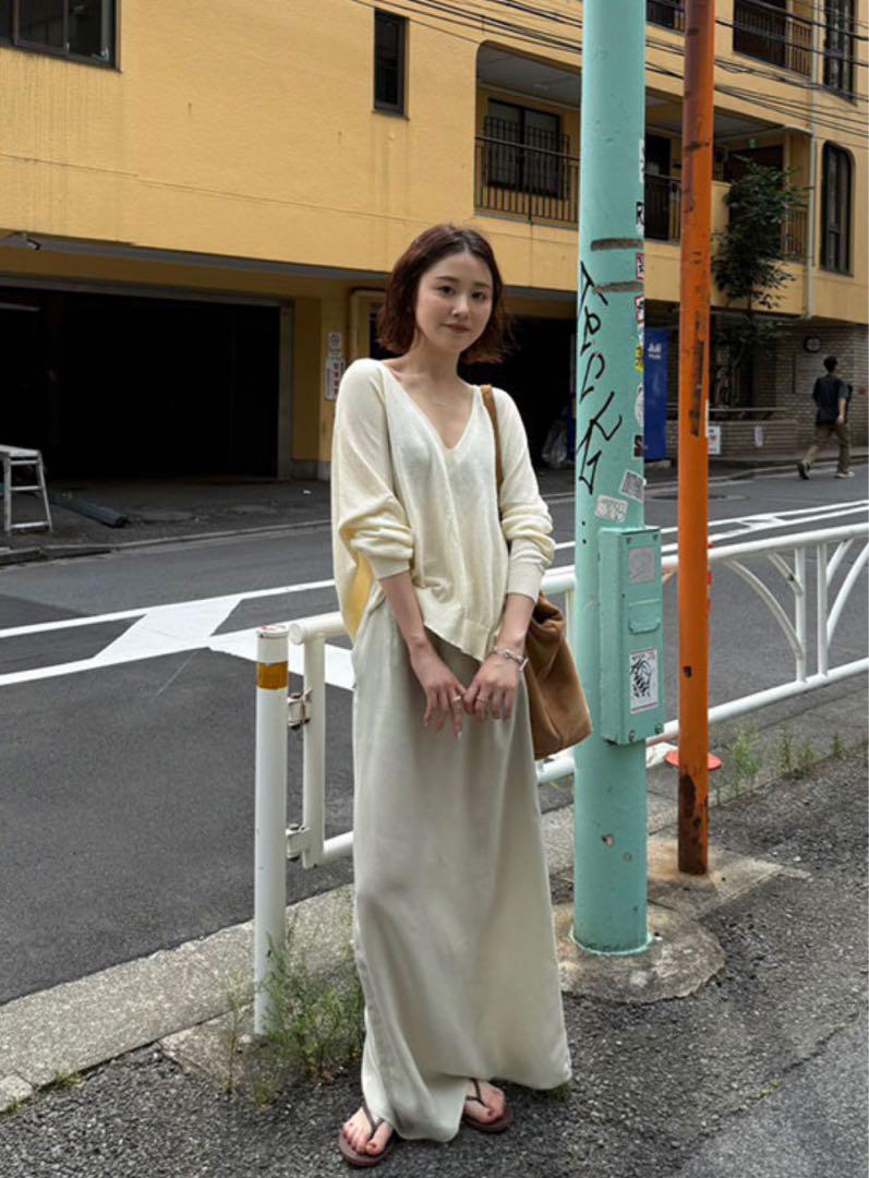 ETRÉ TOKYO】 エトレトウキョウ キュプラIラインスカート セージ