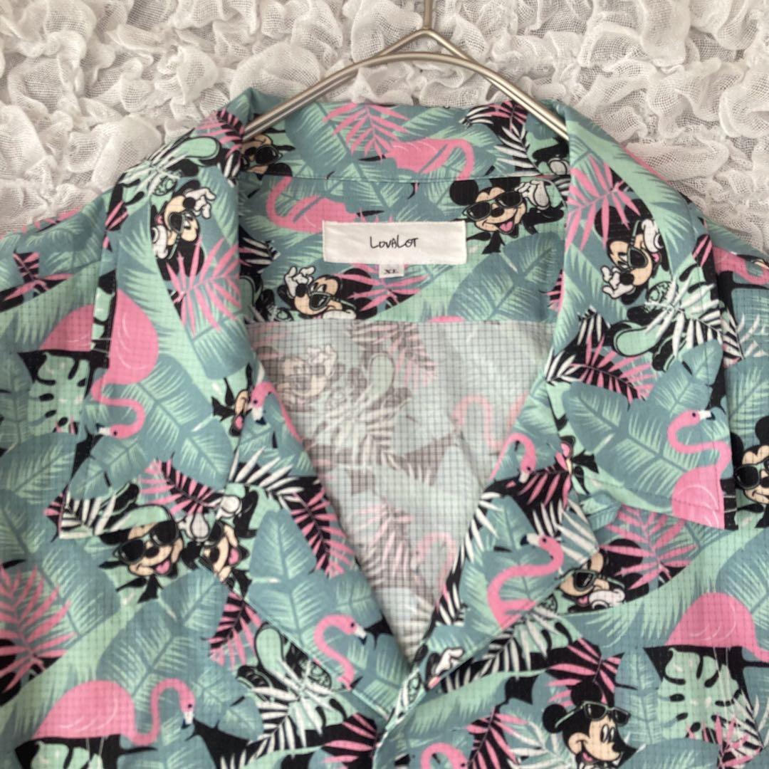 【美品】 LOVALOT ミッキー アロハシャツ XL 通気性 沖縄 ディズニー 美品】 LOVALOT ミッキー アロハシャツ XL 通気性 沖縄