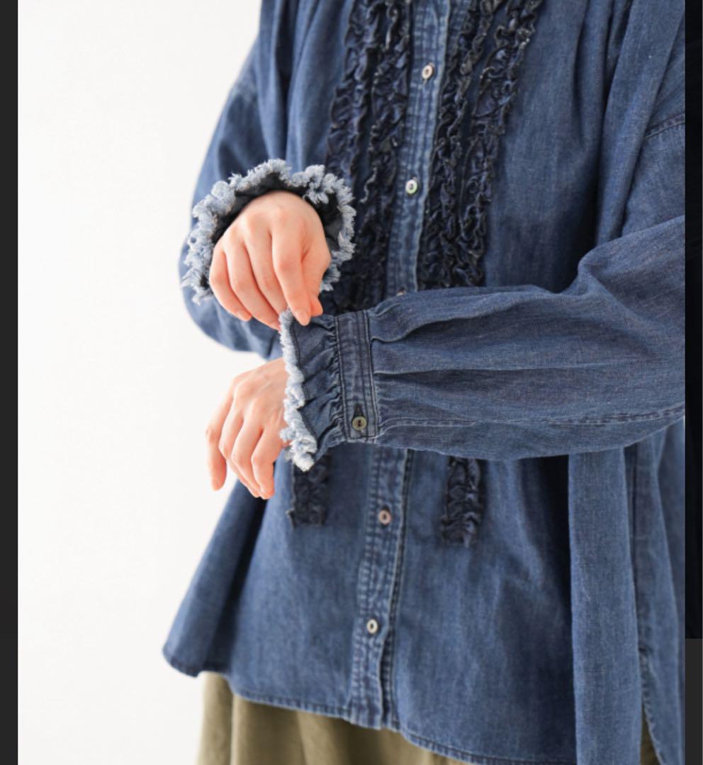 はなひなこ様nest robe コットンリネンダンガリーフロントフリル