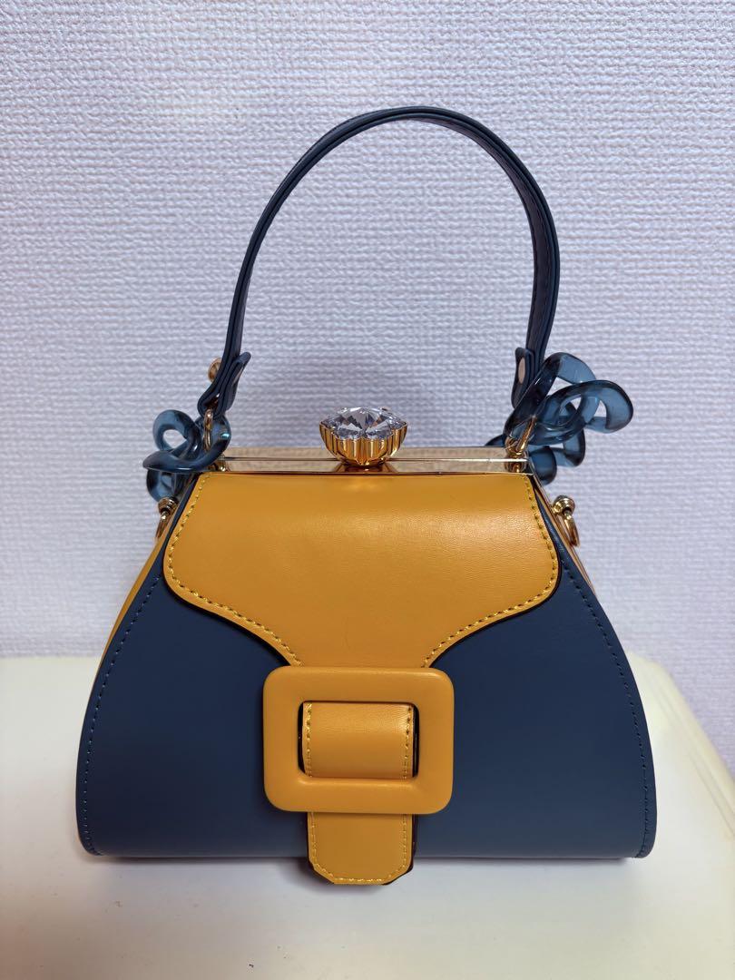 ツートンカラー☆60's☆70's☆チェーン付き2wayバッグ