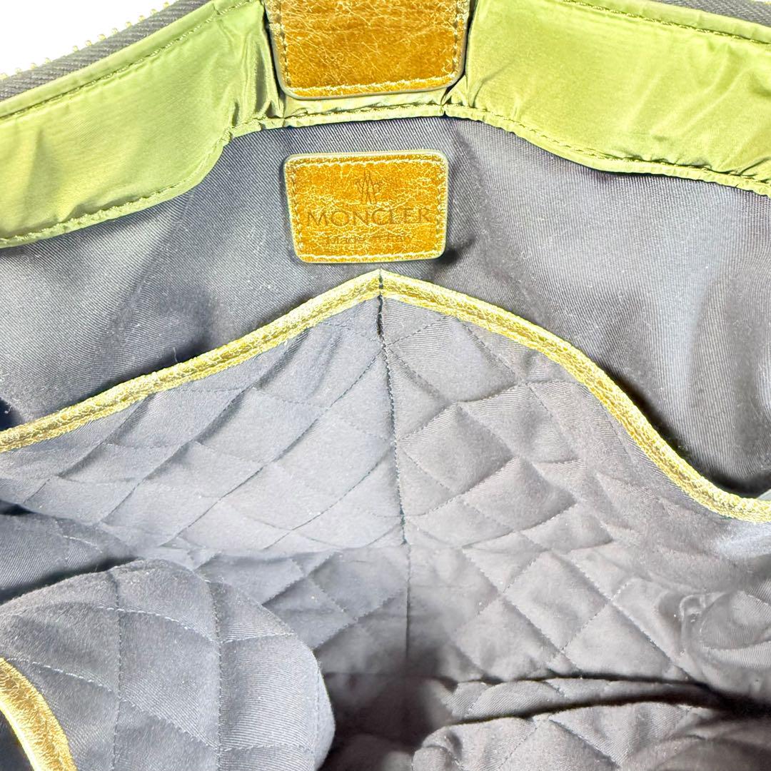 MONCLER モンクレール トートバッグ カーキ ショルダー 2way 金