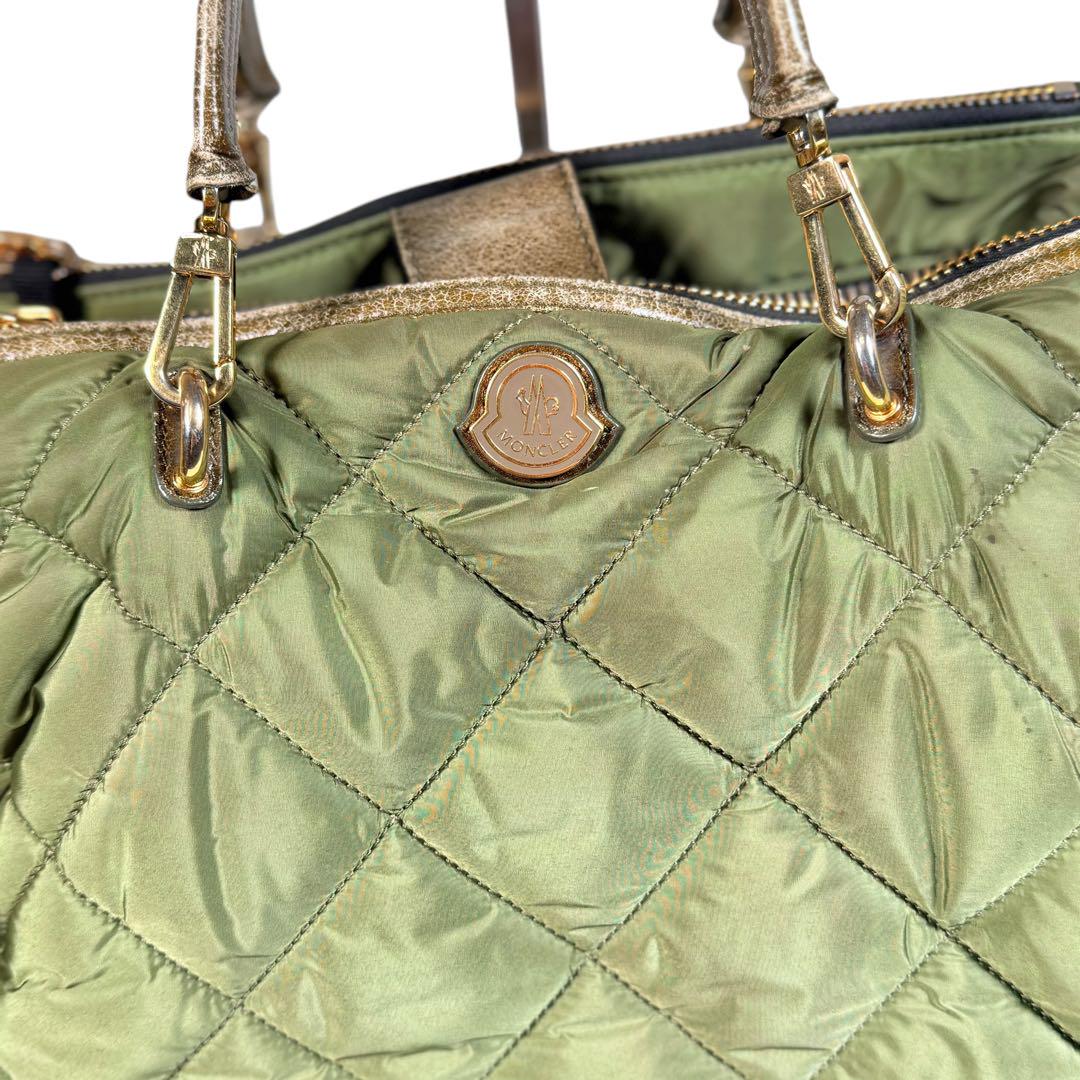 MONCLER モンクレール トートバッグ カーキ ショルダー 2way 金