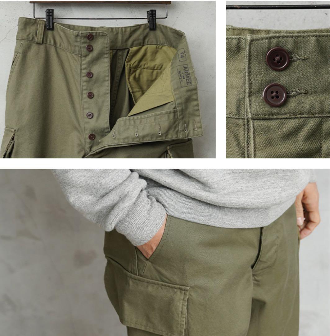 WAIPER.incフランス軍M-47 カーゴパンツ 前期型 コットン製24黒
