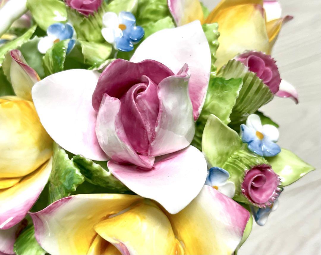 ロイヤルドルトン　バラ　薔薇　置物　オブジェ　陶花　陶磁器　フラワー