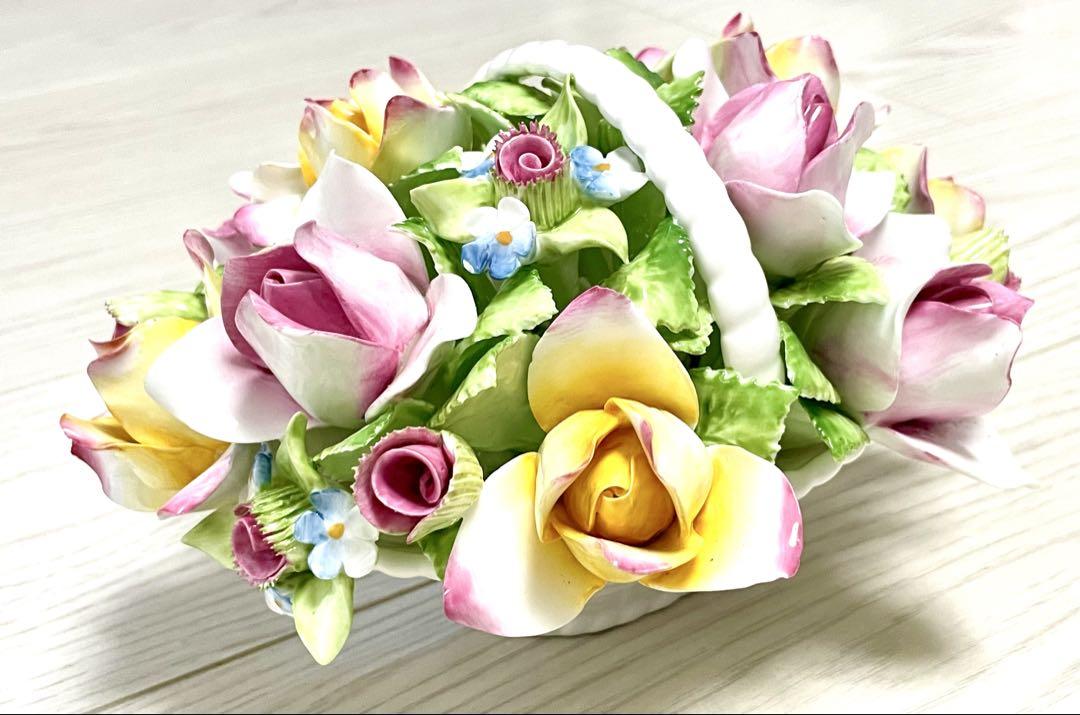ロイヤルドルトン　バラ　薔薇　置物　オブジェ　陶花　陶磁器　フラワー