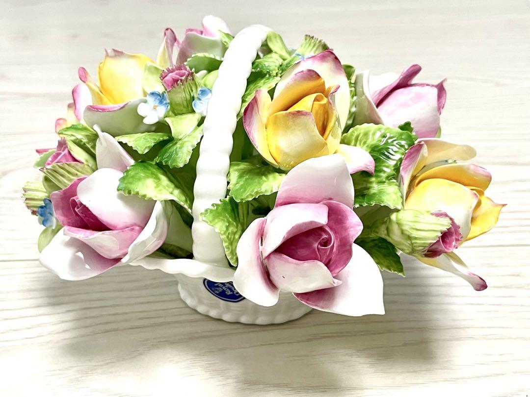 ロイヤルドルトン　バラ　薔薇　置物　オブジェ　陶花　陶磁器　フラワー
