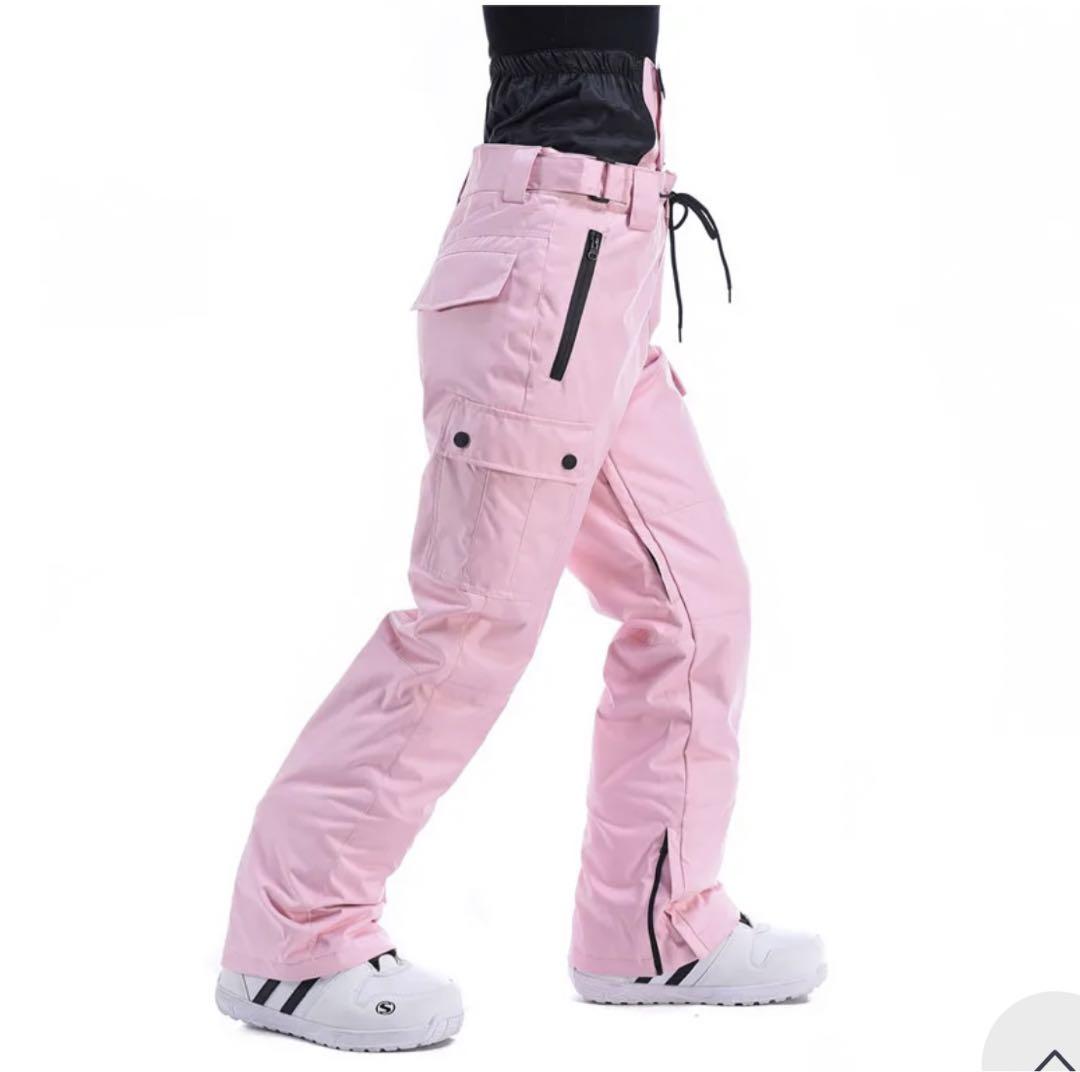 スキーパンツ通気性防風防水スキースノーボードパンツ (ピンクSize : XS）