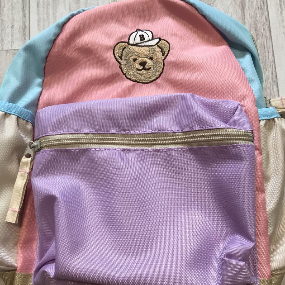 プティマイン くま刺繍バイカラーリュック 7L - メルカリ