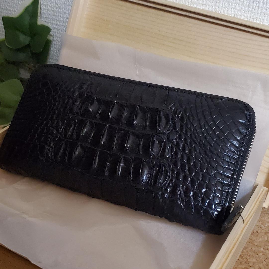 在庫整理品 クロコダイル 鰐革 背革 ラウンドファスナーウォレット 松箱付き 在庫整理品 クロコダイル 鰐革 背革 ラウンドファスナーウォレット 松箱付き