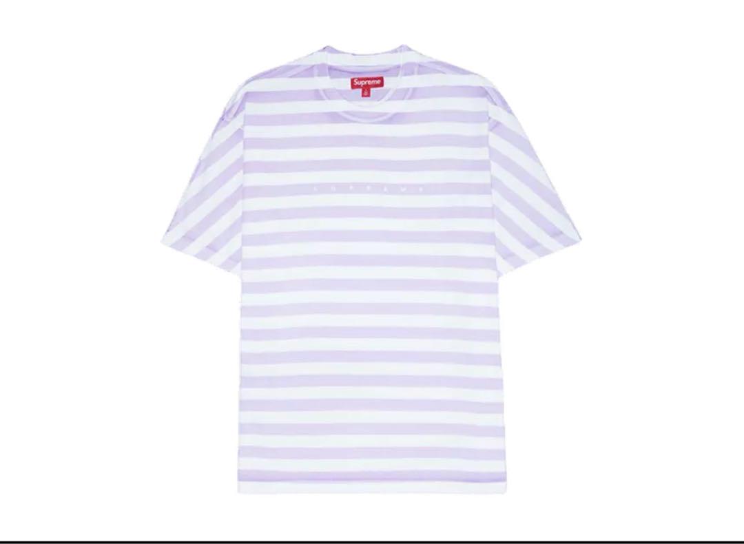 Supreme Overprint stripe ストライプ Tシャツ M