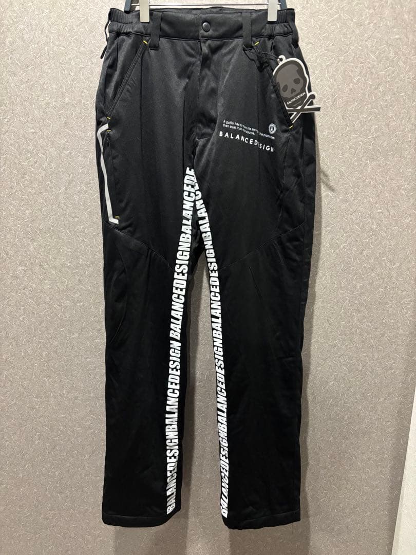 BALANCEDESIGN ゴルフパンツ　ブラック　中綿　ドクロ