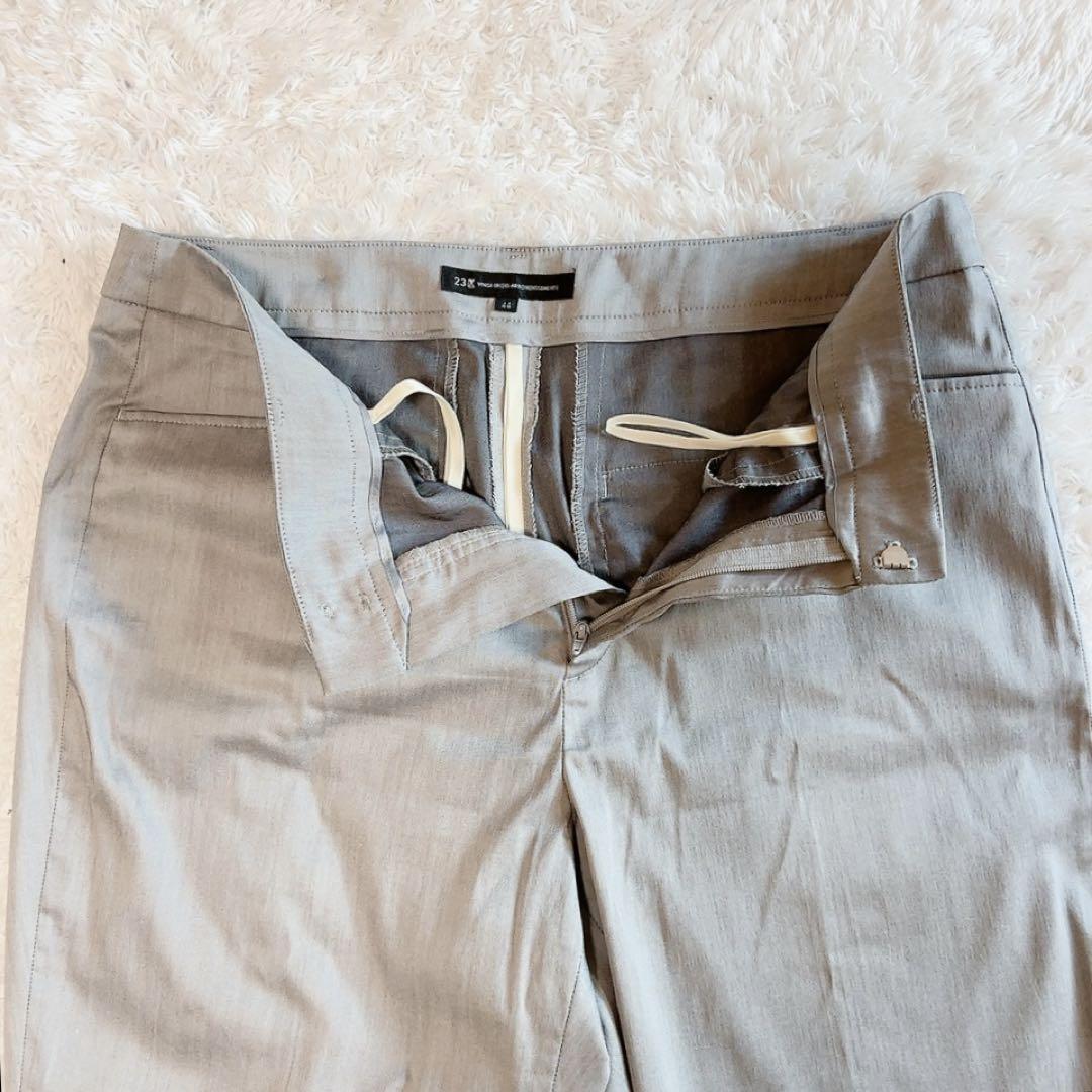 美品✨23区 パンツスーツ 春夏 背抜き 大きいサイズ 44 グレー 光沢