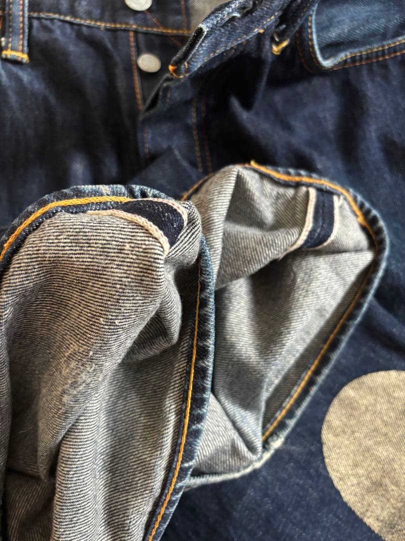 EVISU lot2001 no2 白大黒 赤耳 確実正規品 EVISU lot2001 no2 白大黒 赤耳 確実正規品