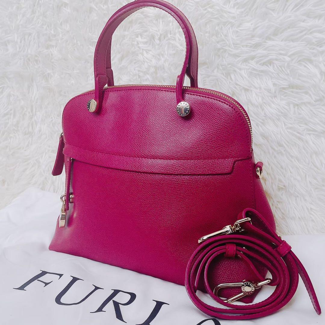 FURLA 2way パイパー　ショルダー　ハンドバッグ　赤　カデナ