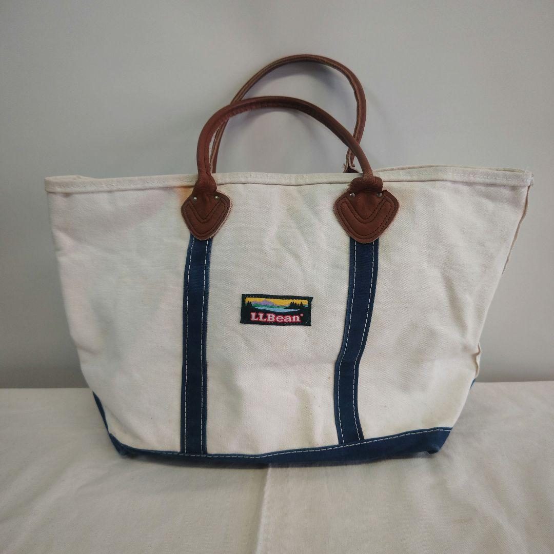 L.L.Bean レザーハンドル エルエルビーン トートバッグ ネイビー L.L.Bean レザーハンドル エルエルビーン トートバッグ ネイビー